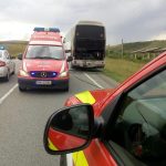 FOTO| Un autocar cu 45 de pasageri a luat foc pe Centura Vâlcele-Apahida