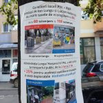 Afișe cu iz electoral lipite pe copacii din cartierul Burdujeni din Suceava