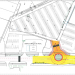 Sens giratoriu la intrarea în viitorul mall, Shopping City Satu Mare