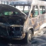 Autoutilitară incendiată intenționat la Negrești (FOTO)