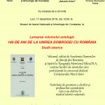 Lansarea la Constanța a volumului  „140 de ani de la unirea Dobrogei cu România”