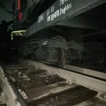 Un vagon din compunerea unui tren privat de marfă a deraiat de un boghiu la ieşire din staţia Topleţ, circulația feroviară blocată pe Magistrala Timișoara-București FOTO VIDEO
