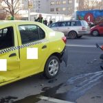 GALERIE FOTO: ACCIDENT rutier între un taxi şi o motocicletă, în Păcurari!