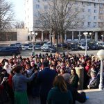 Video | Angajații Spitalului Județean Călărași au declanșat un protest spontan în această dimineață