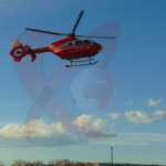 Un elicopter SMURD intervine pentru transportul unui bărbat ars din comuna Șuletea