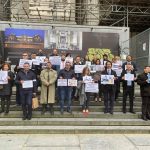 30 de magistrați din România au protestat pe treptele Palatului de Justiție din Bruxelles