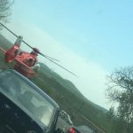 Trafic blocat pe DN22. A aterizat elicopterul SMURD. O persoană a fost grav rănită!