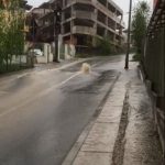 Stradă surpată în Cluj-Napoca