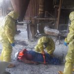 Accident chimic la o fabrică din Slatina. Exercuțiul ISU Olt- FOTO&VIDEO