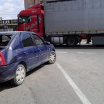 Foto| DN 72 a fost blocat, la I.L. Caragiale, în urma unei coliziuni auto. O persoană a fost rănită