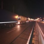 Din nou coadă de camioane pe DN 5, la intrarea în Punctul de Trecere a Frontierei Giurgiu