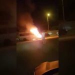 Un microbuz a ars ca o torţă, într-o benzinărie din Galaţi (VIDEO)