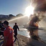 Explozie urmată de incendiu la bordul unei ambarcațiuni din portul Tomis (UPDATE)