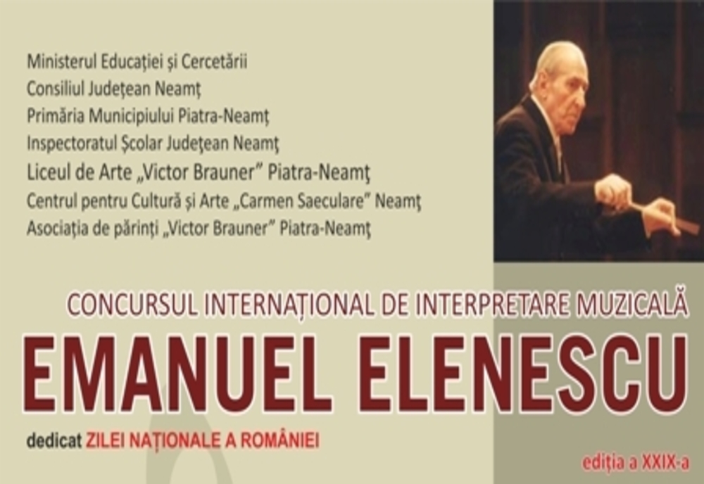Concursul Internațional de Interpretare Muzicală “Emanuel Elenescu”, la Piatra-Neamț 