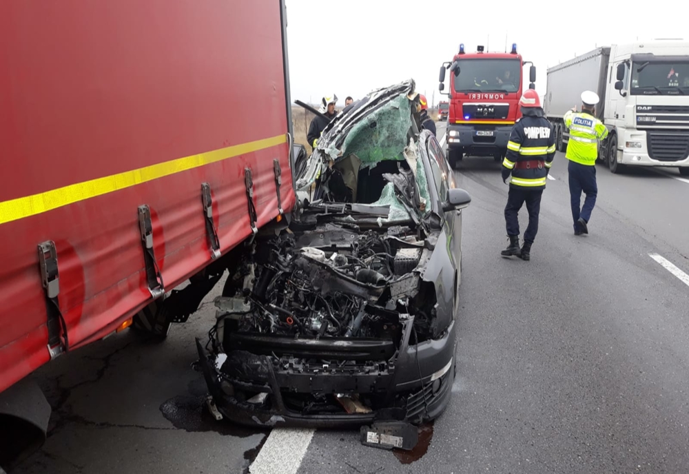 Video| Trafic blocat pe A1 (km 82) după un accident produs la granița dintre Argeș și Dâmbovița