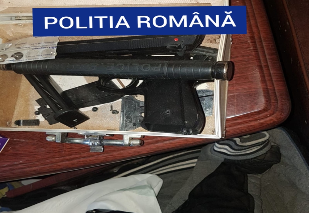 Arsenal de arme confiscate în urma unor descinderi la Anina FOTO