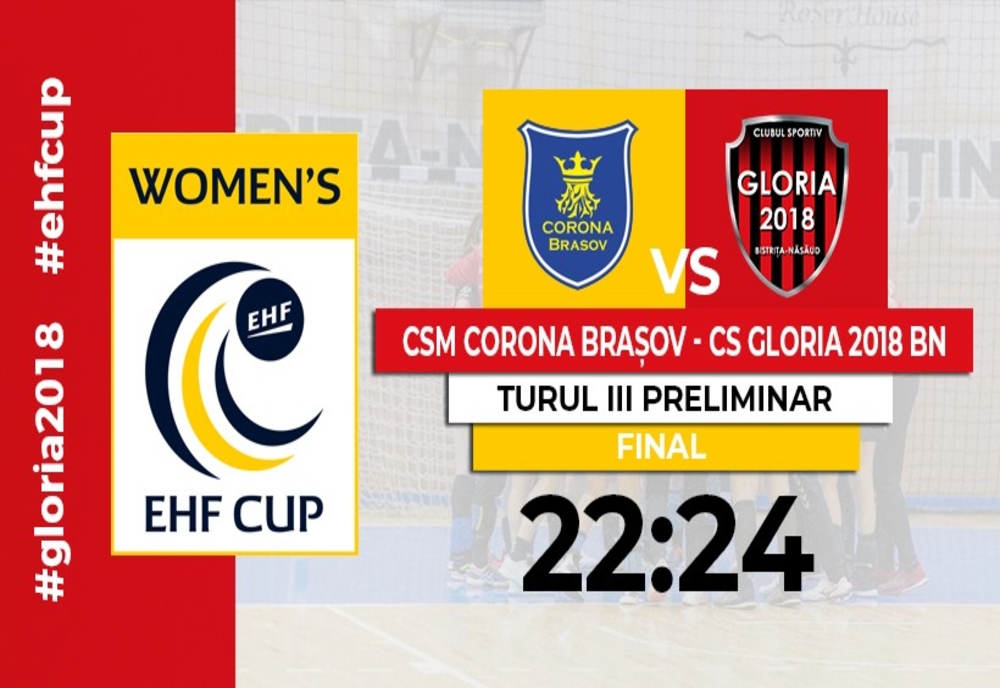 Cu toate că a reușit o victorie în manșa retur a turului 3 din Cupa EHF, CS Gloria 2018 Bistrița-Năsăud a ratat calificarea în competiția europeană