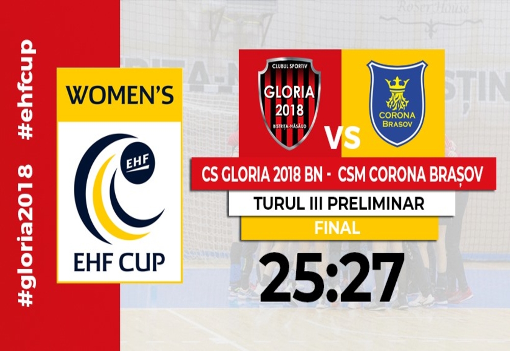 Gloria 2018 Bistrița-Năsăud a fost învinsă de Corona Brașov, în meciul tur din EHF Cup Round 3