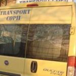 Impact între un microbuz școlar și o mașină, în județul Dolj
