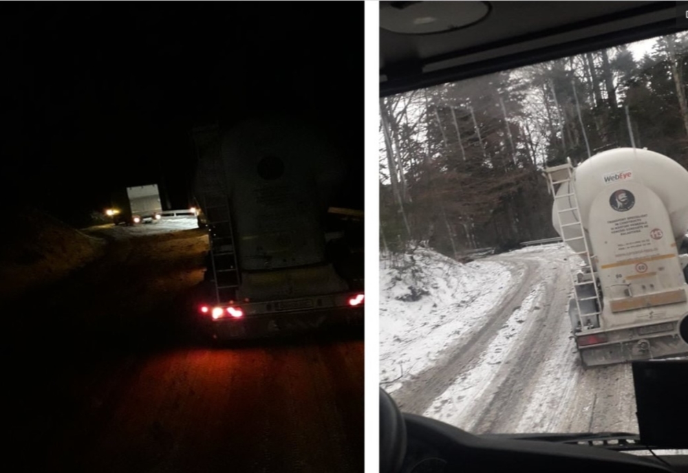 Drum blocat (DN 71), în Dâmbovița, din cauza unor copaci culcați la pământ, de vânt