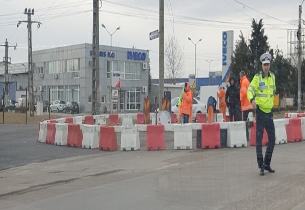 A fost amenajat sens giratoriu în zona Aeroportului Craiova
