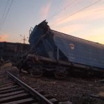 FOTO. Un tren a deraiat în județul Olt. Traficul feroviar este blocat
