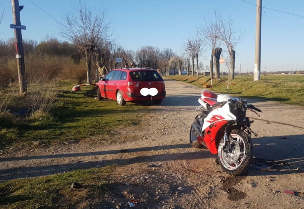 Motociclist accidentat grav, la Priseaca, lângă Târgoviște
