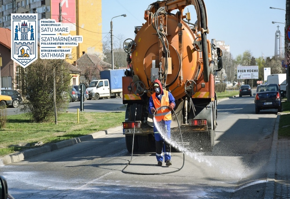 Apaserv a început operațiunea de spălare a străzilor din municipiul Satu Mare
