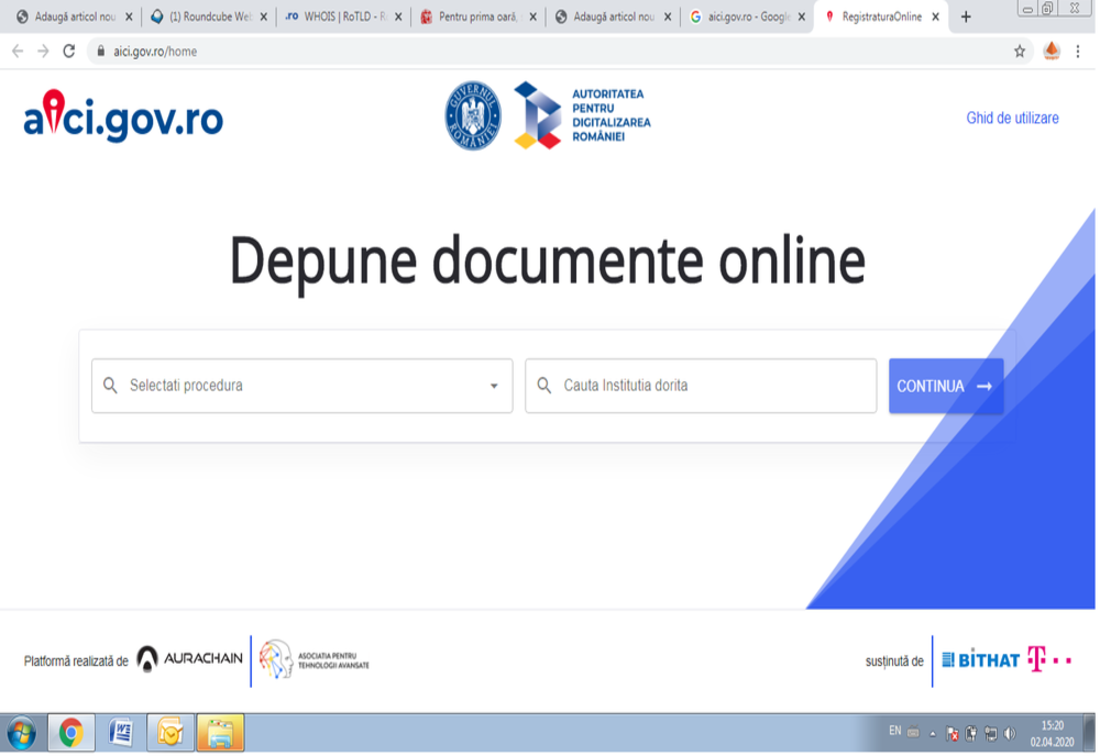 Înregistrarea documentelor adresate instituțiilor publice se poate face online