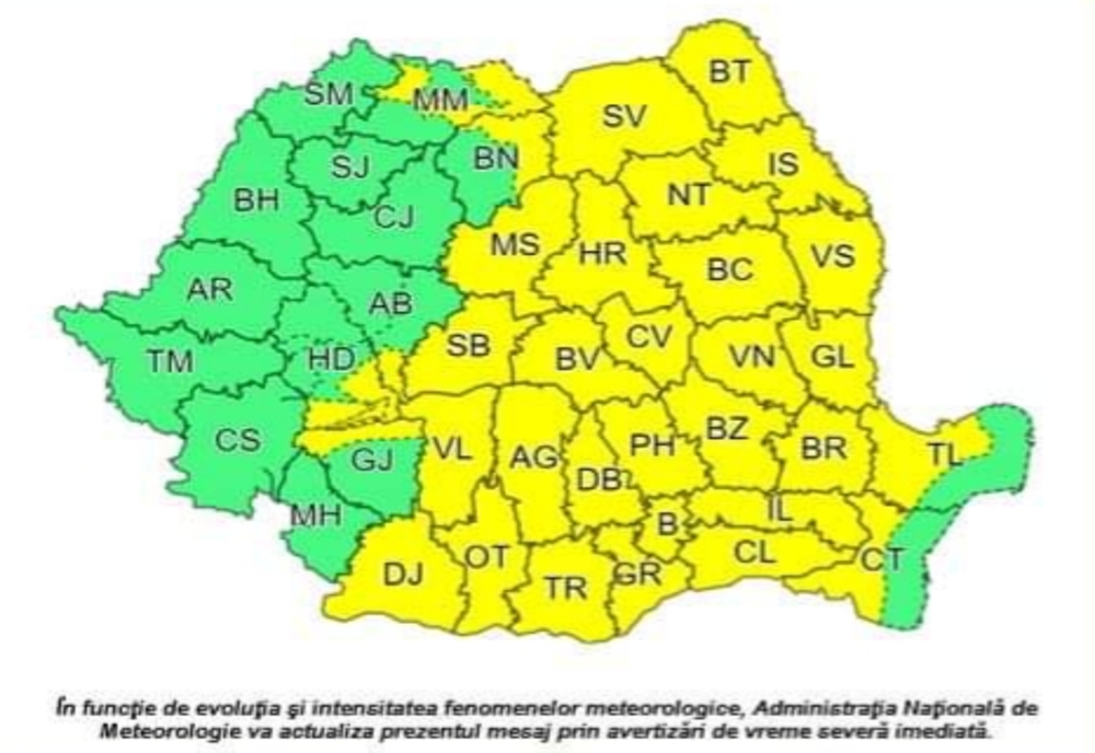 Instabilitate atmosferică și COD GALBEN de furtuni în județul Neamț până pe 4 mai