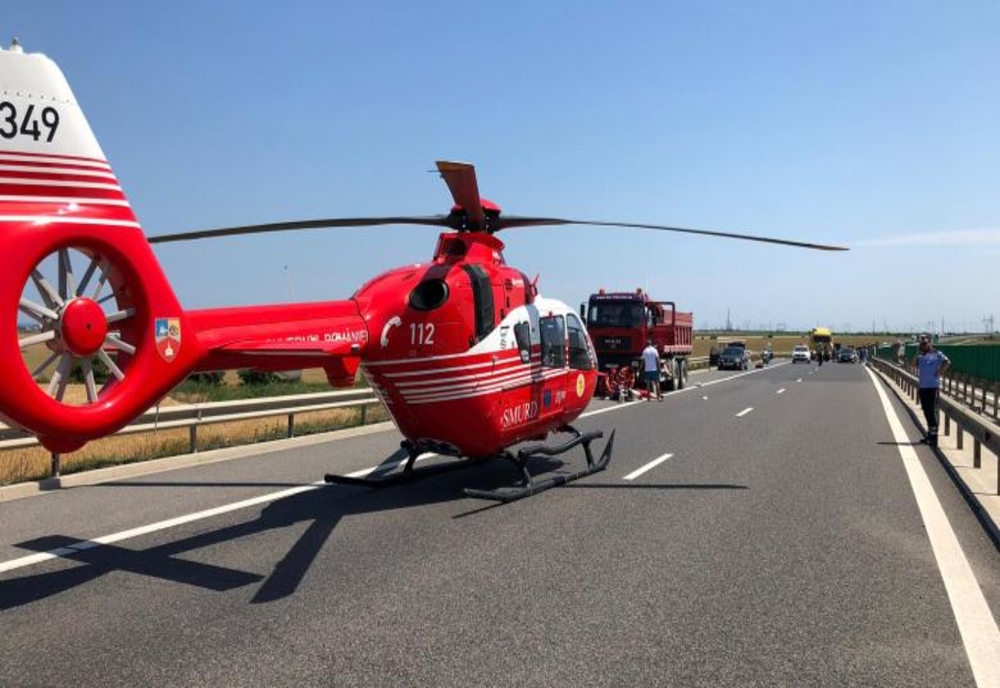 Pieton accidentat pe DN 6, la Ghimpați. Elicopterul SMURD a intervenit de urgență