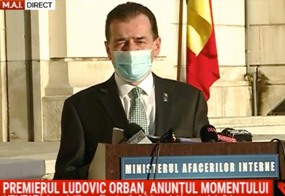 Premierul Ludovic Orban a anunțat intensificarea tuturor măsurilor de control și prevenire a răspândirii pandemiei