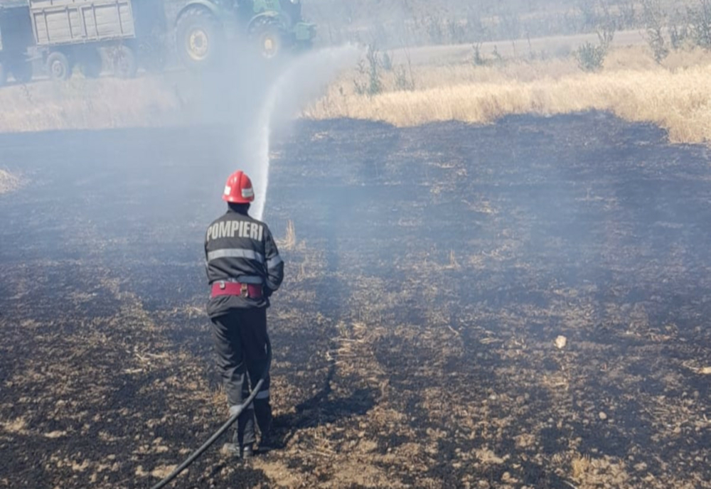 Incendiu devastator în Ialomița: 300 de hectare de miriște au ars