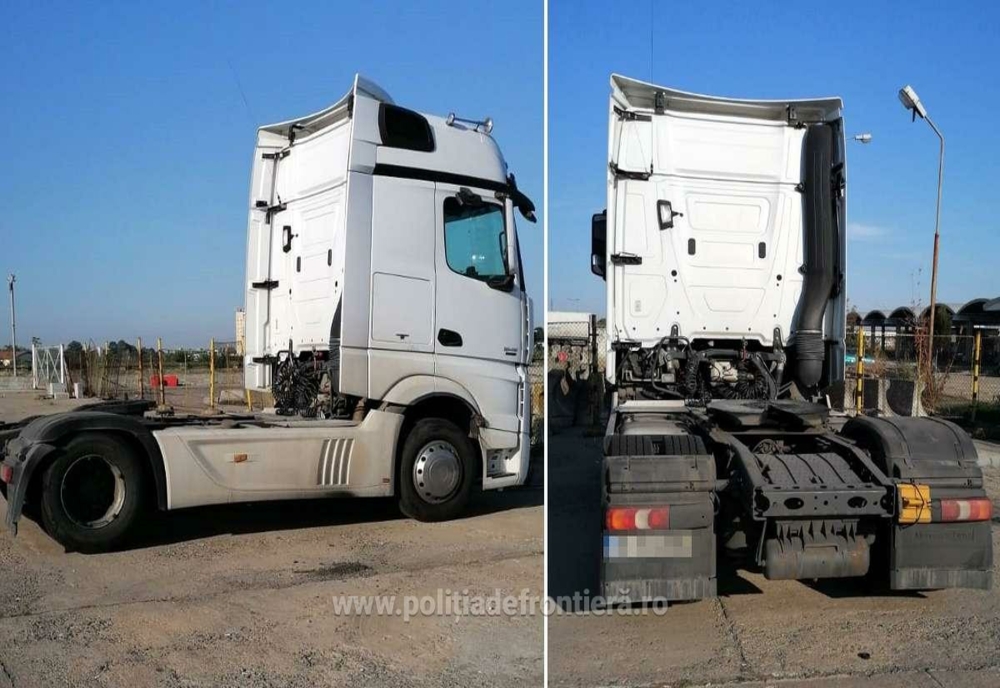 Cap-tractor Mercedes, căutat de autoritățile române, descoperit la PTF Giurgiu