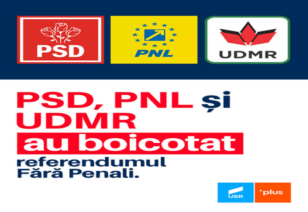 Liderul USR, Dan Barna: ”PSD, PNL şi UDMR au boicotat referendumul Fără Penali”