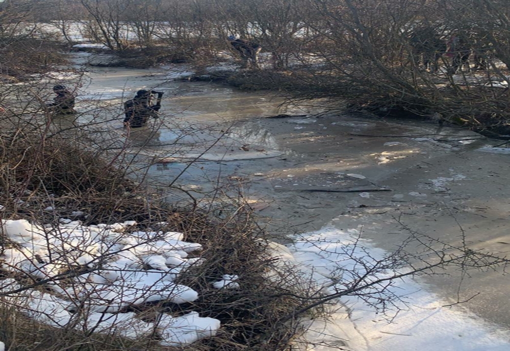 VIDEO. Ciobanul dispărut într-un pârâu, căutat de scafandrii ISU Olt