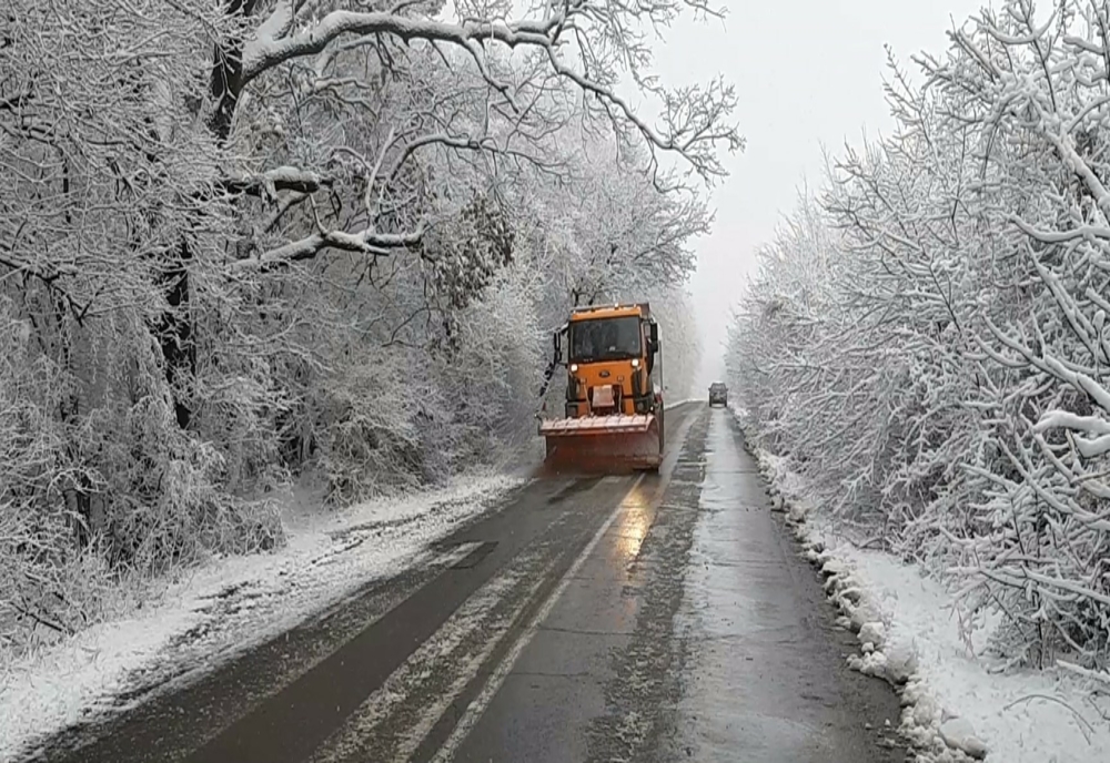 FOTO VIDEO| Ninge în județul Constanța. RAJDP  a scos utilajele de iarnă pe șosele