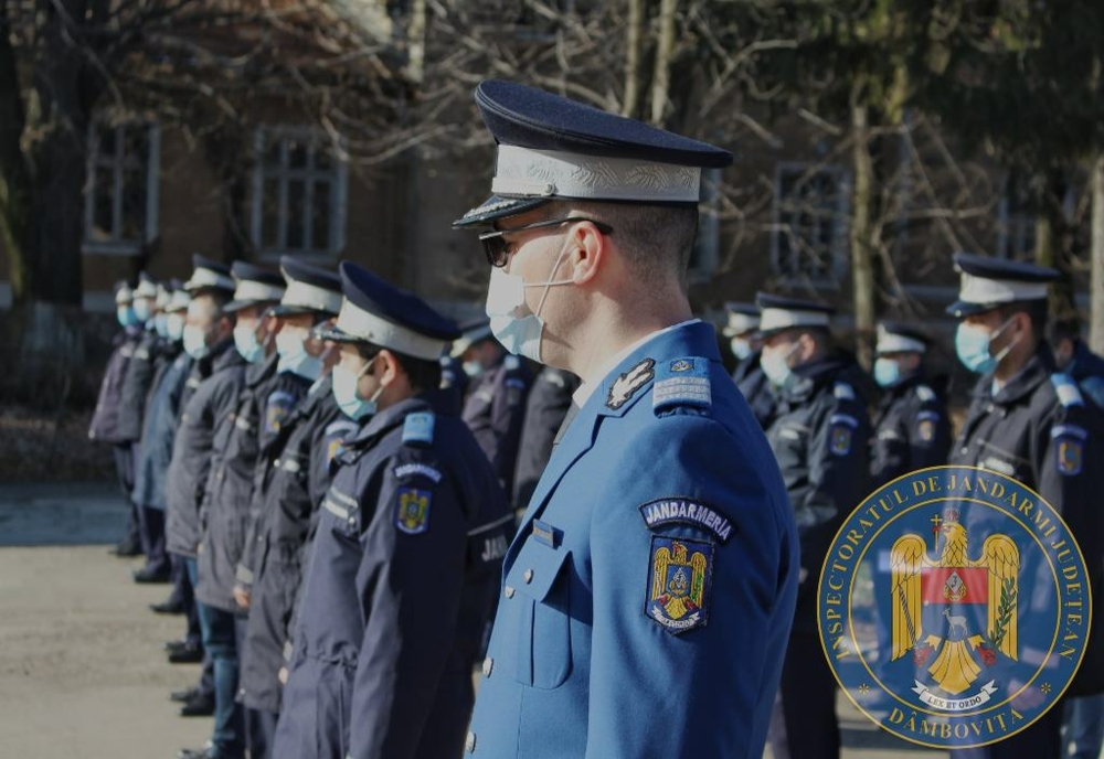 Ceremonie de trecere în corpul ofițerilor la Jandarmeria Dâmbovița