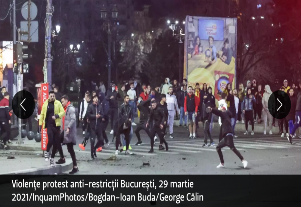 Proteste anti-restricții. Violențe de stradă și gaze lacrimogene în București după miezul nopții. Jandarm rănit cu pietre și sticle – FOTO