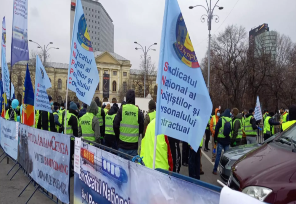 Protest în București. Polițiștii ies din nou în stradă