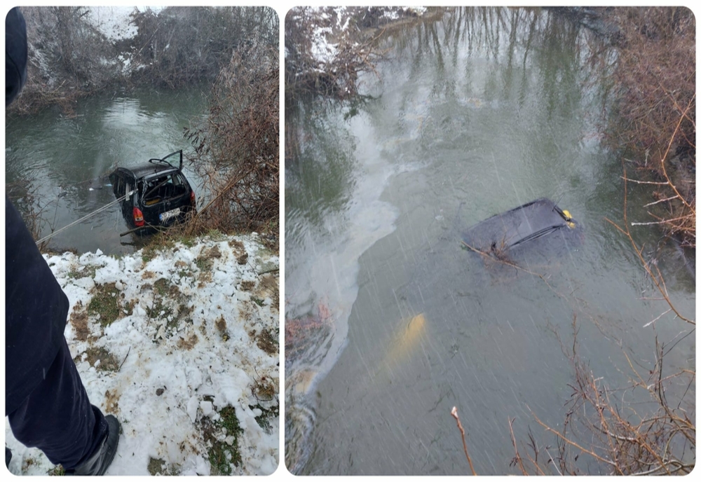 Un autoturism a plonjat într-un pârâu din Dâmbovița. Ce s-a întâmplat cu pasagerii