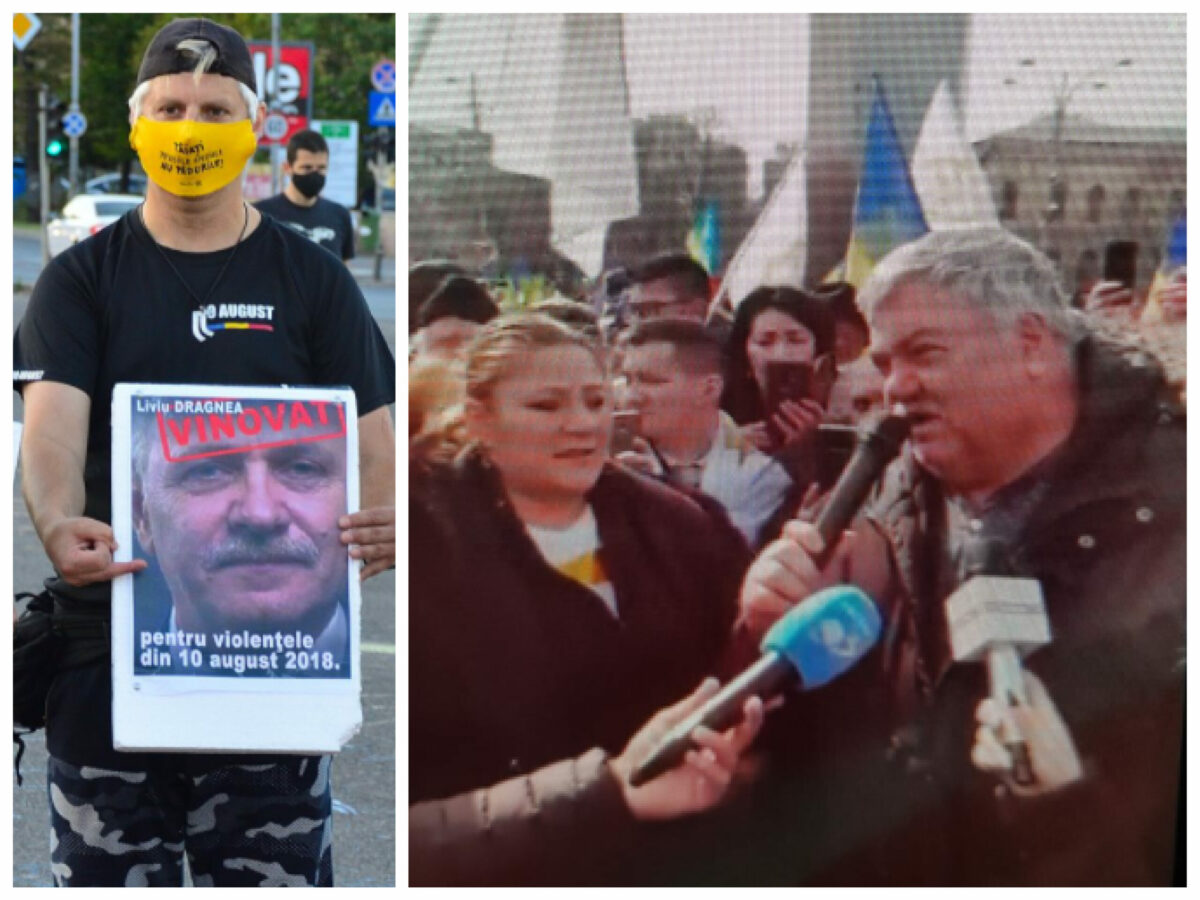 Protestatarul ”Ceaușescu” a descoperit dușmanul lui Ceaușescu la mitingul anti-mască. ”În 89, arăta teroriștii la televizor”