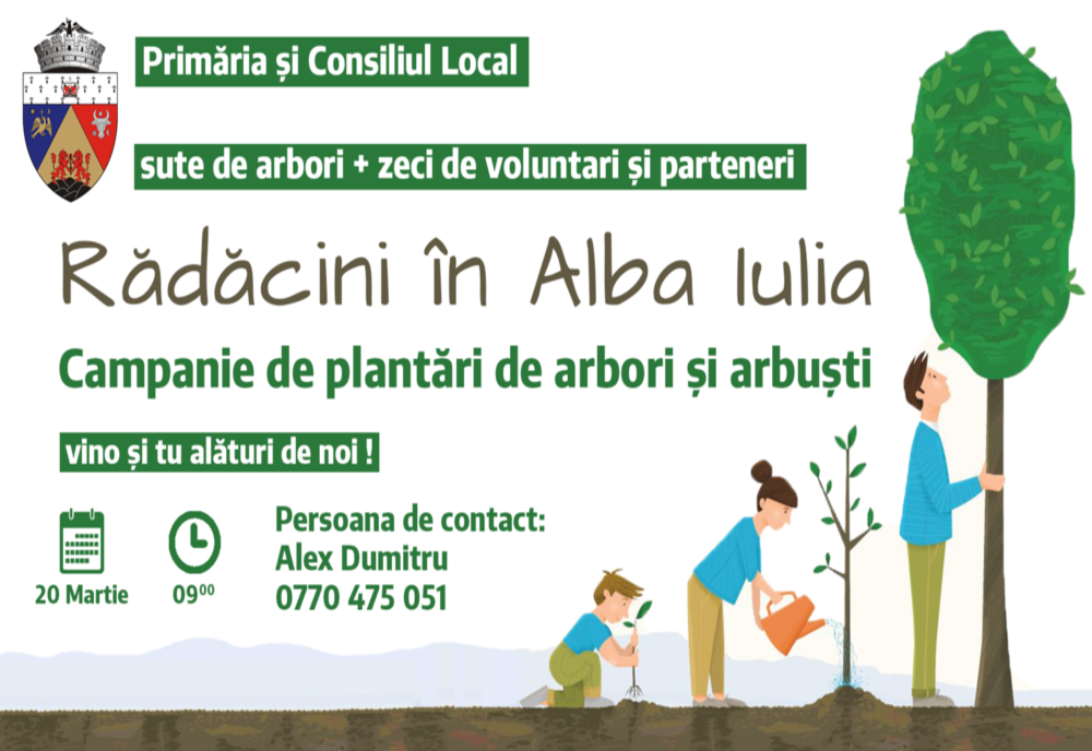 Primăria Alba Iulia lansează o amplă campanie de plantări de arbori și arbuști