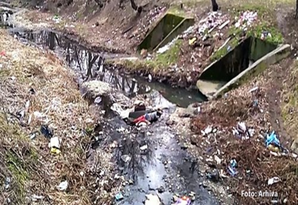 Poluare cu ape industriale pe un pârâu din Prahova