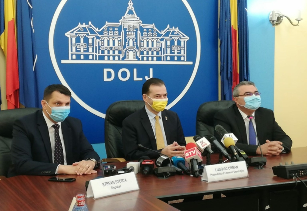 Delegaţie PNL, în frunte cu preşedintele Orban, vizită de lucru în Dolj. Spitalul Craiova, greu încercat de pandemie, n-a fost pe lista obiectivelor văzute