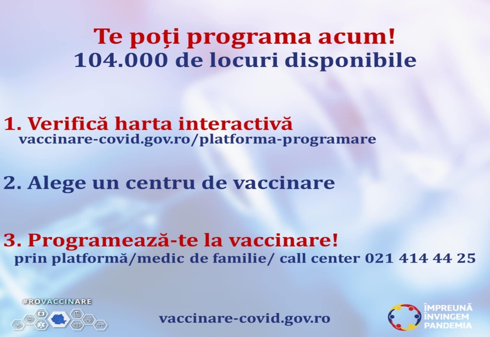 Începând de vineri, 16 aprilie, vaccinare fără programare cu Vaxzevria (AstraZeneca)