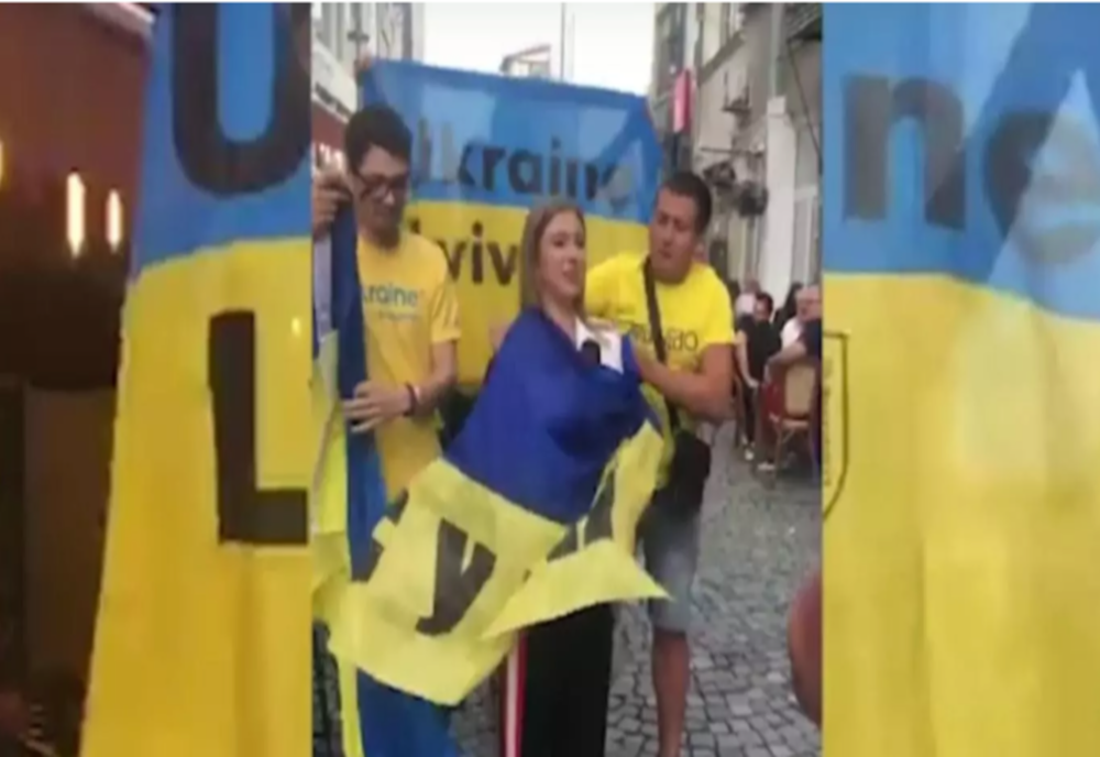 Spectacol după victoria Ucrainei de la EURO 2020: Corespondentul Realitatea PLUS – Adina Iliescu, protagonista unui moment inedit