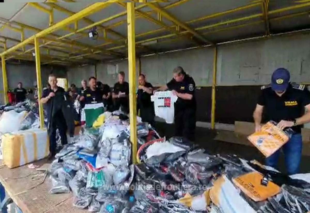 FOTO VIDEO  Articole vestimentare contrafăcute în valoare de un milion de euro, confiscate de poliţiştii de frontieră