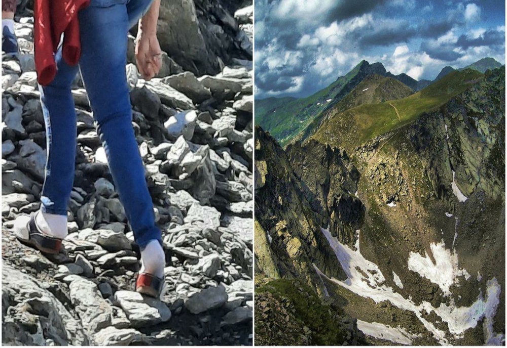 O femeie a fost surprinsă urcând în papuci și șosete pe munte, în zona Bâlea Lac. Avertismentul autorităților