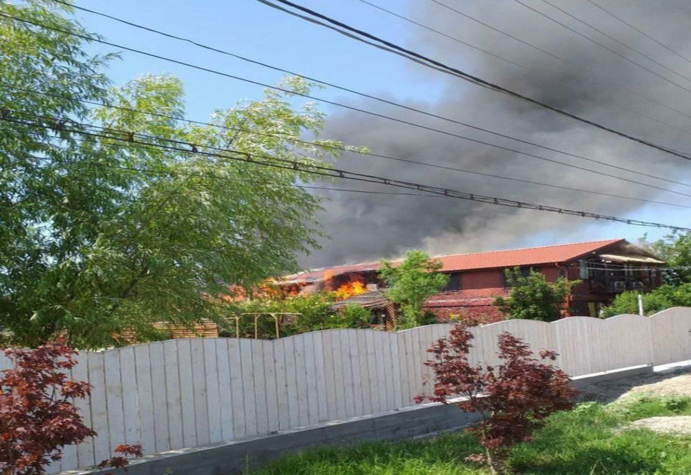 VIDEO Incendiu la o pensiune din Delta Dunării